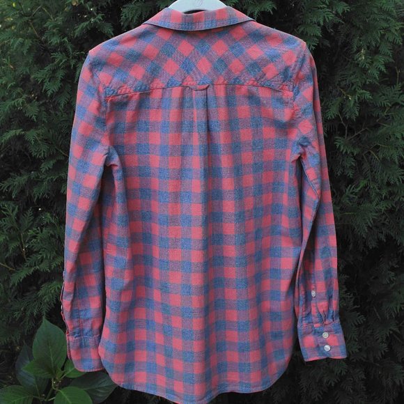 J Crew Homespun Cotton Plaid Popover Top - Picture 2 of 3